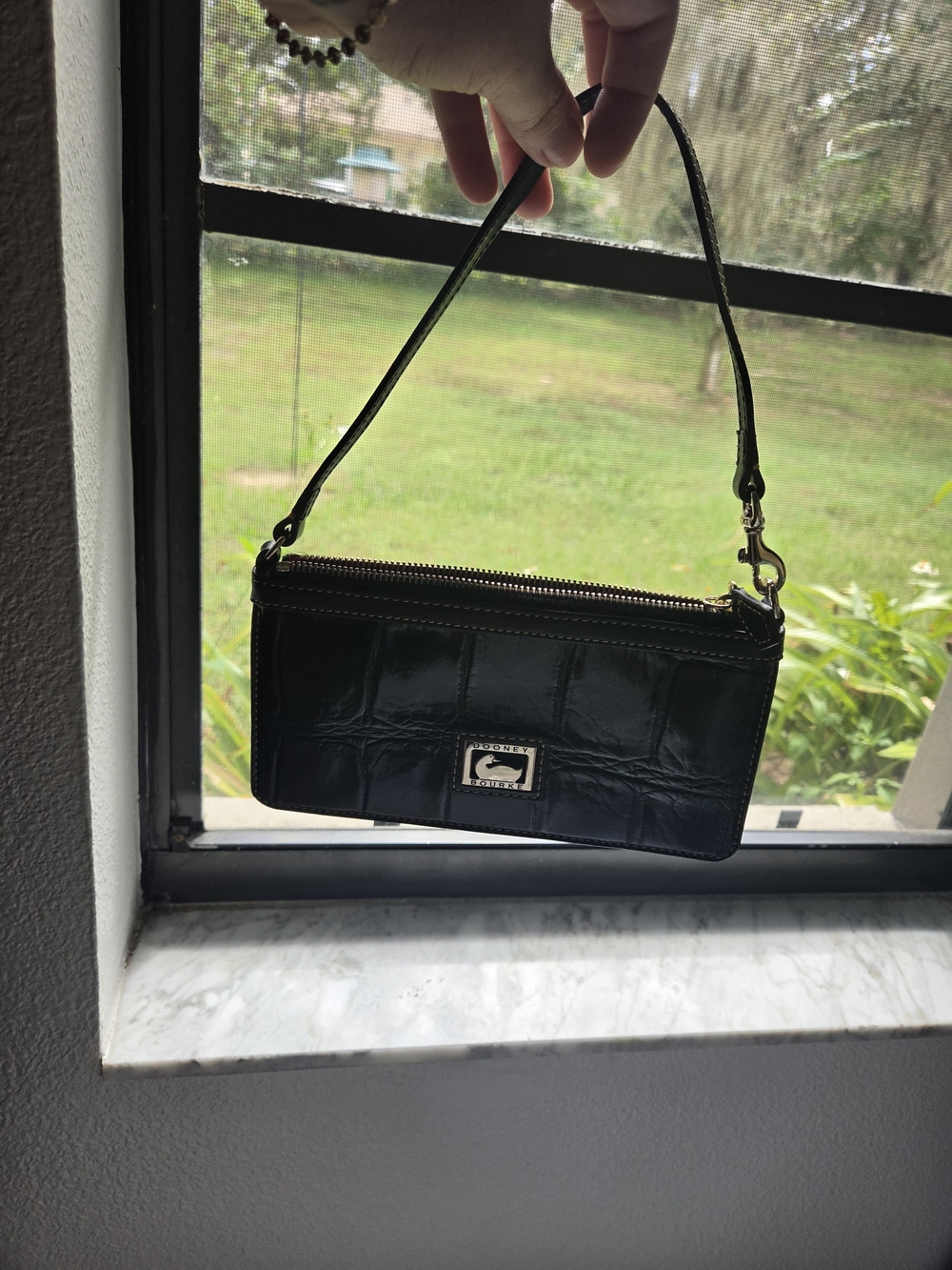 Dooney & Bourke Black Croc-Embossed Wristlet - Picture 7 of 7